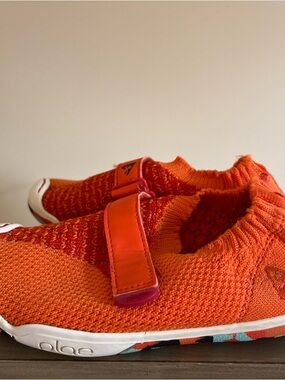 PLAE Kids Bright Orange Knit Slip-On Sneakers with Velcro Strap